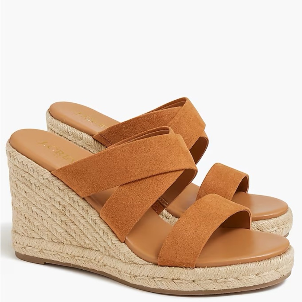 NWOT j crew Wide-strap espadrille mule wedges